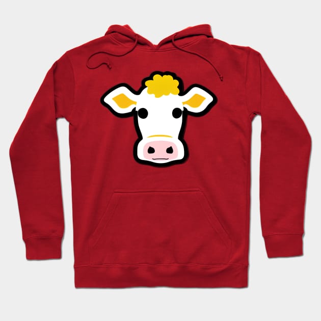 Moo-velous Cow: A Playful Cartoon Design for Your Everyday Delight Hoodie by AlienMirror